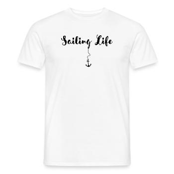 Voile et navigation de plaisance - Amour à la voile - T-shirt homme - blanc - Devant - AI Model Male 178 dark (178cm)