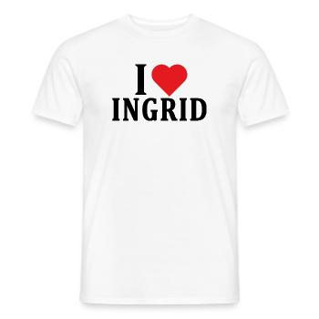 T-Shirt Ich liebe Ingrid T-Shirt Geschenkidee - Männer T-Shirt - Weiß - Vorne - AI Model Male 178 dark (178cm)