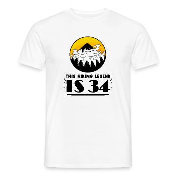 34. Geburtstag Wanderer 34 Jahre alt Berg Wandern - Männer T-Shirt - Weiß - Vorne - AI Model Male 178 dark (178cm)