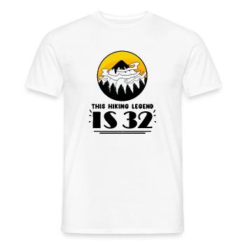 32nd birthday hiker 32 years old mountain hiking - Men's T-Shirt - white - Front - AI Model Male 178 dark (178cm)