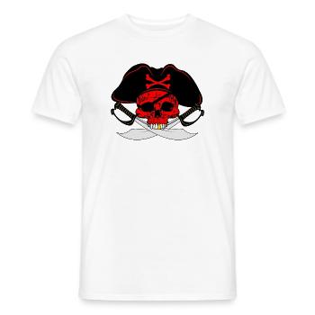 Pirate rouge - T-shirt homme - blanc - Devant - AI Model Male 178 dark (178cm)