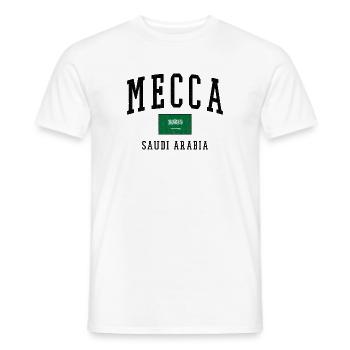 Mecca Saudi Arabia Flag Design - Men's T-Shirt - white - Front - AI Model Male 178 dark (178cm)