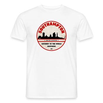 Southampton Gateway City Patch - Men's T-Shirt - white - Front - AI Model Male 178 dark (178cm)