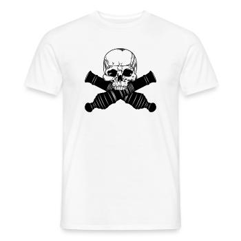 Skull with two cannons - Men's T-Shirt - white - Front - AI Model Male 178 dark (178cm)