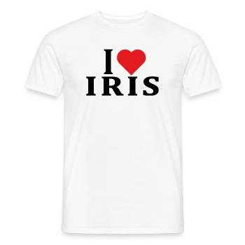 T-Shirt I love Iris T-Shirt Geschenkidee - Männer T-Shirt - Weiß - Vorne - AI Model Male 178 dark (178cm)