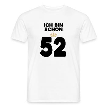52. Geburtstag Geschenk - 52 Jahre mit Krone - Männer T-Shirt - Weiß - Vorne - AI Model Male 178 dark (178cm)