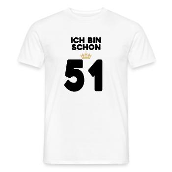 51. Geburtstag Geschenk - 51 Jahre mit Krone - Männer T-Shirt - Weiß - Vorne - AI Model Male 178 dark (178cm)