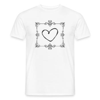 Romantisches Herz Barockrahmen - Männer T-Shirt - Weiß - Vorne - AI Model Male 178 dark (178cm)