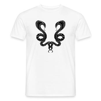 Deux serpents noirs - T-shirt homme - blanc - Devant - AI Model Male 178 dark (178cm)