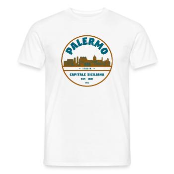 Palermo Italy - Men's T-Shirt - white - Front - AI Model Male 178 dark (178cm)