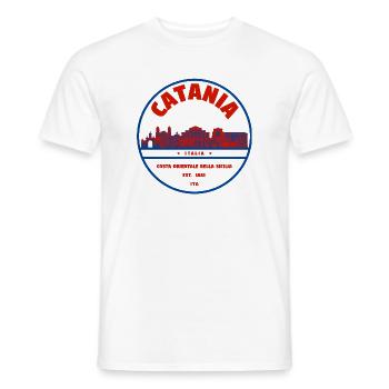 Catania Skyline Rundlogo Italien - Männer T-Shirt - Weiß - Vorne - AI Model Male 178 dark (178cm)