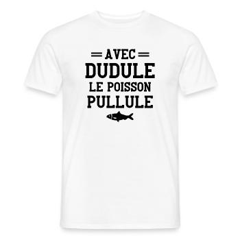 pêcheur, fan de pêche, Dudule - T-shirt homme - blanc - Devant - AI Model Male 178 dark (178cm)