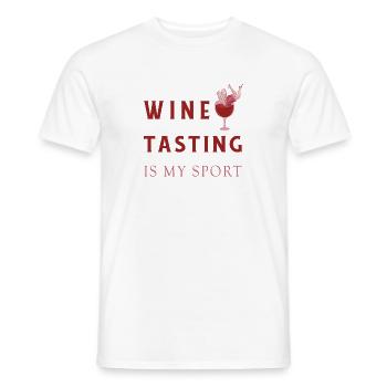 Wine tasting is my sport - Men's T-Shirt - white - Front - AI Model Male 178 dark (178cm)