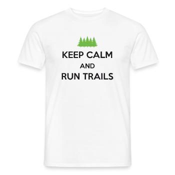 Ruhe bewahren und Trails laufen - Männer T-Shirt - Weiß - Vorne - AI Model Male 178 dark (178cm)