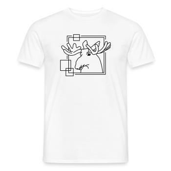 Orignal en forme géométrique - Conception d’art au trait - T-shirt homme - blanc - Devant - AI Model Male 178 dark (178cm)