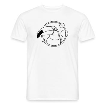 Toucan in geometric design - Men's T-Shirt - white - Front - AI Model Male 178 dark (178cm)