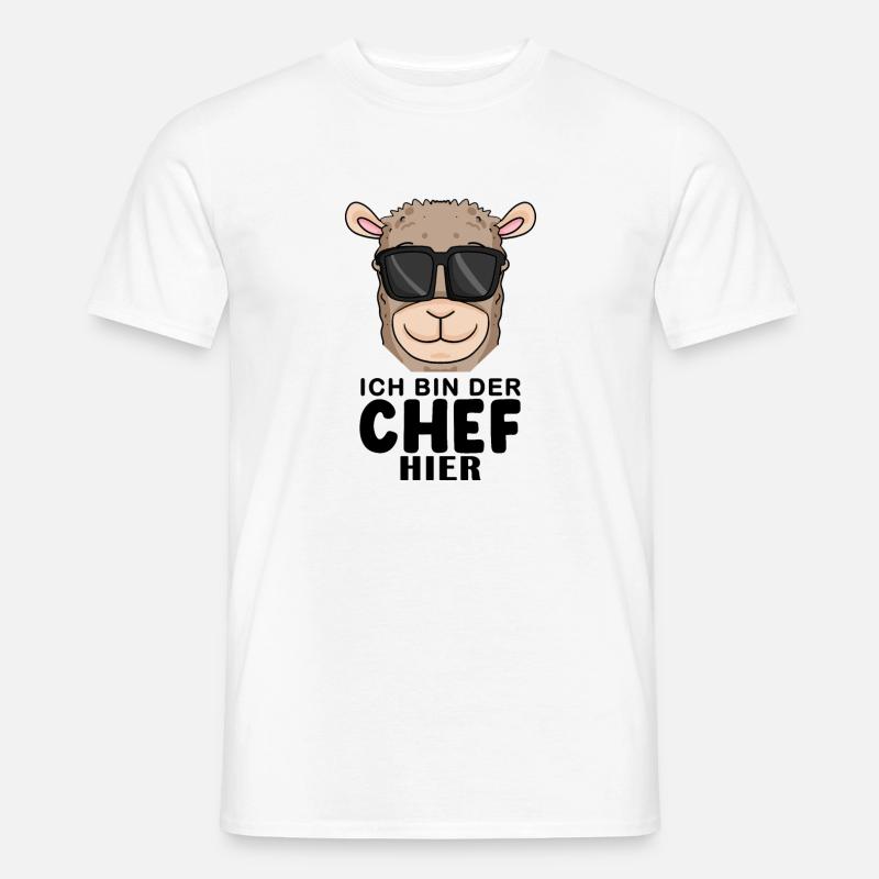 Cool Lama Chef Spruch - Männer T-Shirt - Weiß