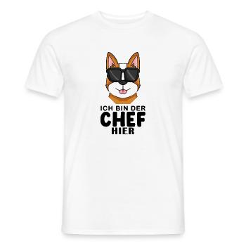 Cool Hund Deutscher Welsh Corgi Pembroke Chef - Männer T-Shirt - Weiß - Vorne - AI Model Male 178 dark (178cm)
