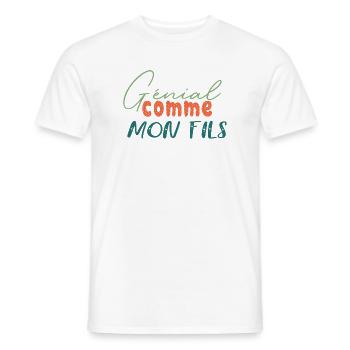 Génial comme mon fils tenue assortie pour famille - T-shirt homme - blanc - Devant - AI Model Male 178 dark (178cm)