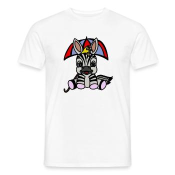 Zebra unter Regenschirm Cartoon - Männer T-Shirt - Weiß - Vorne - AI Model Male 178 dark (178cm)