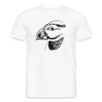 Oiseau macareux dessiné à la main - T-shirt homme - blanc - Devant - AI Model Male 178 dark (178cm)