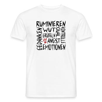 RUMINIEREN - GRÜBELN EMOTIONEN - GEFÜHLE - Männer T-Shirt - Weiß - Vorne - AI Model Male 178 dark (178cm)