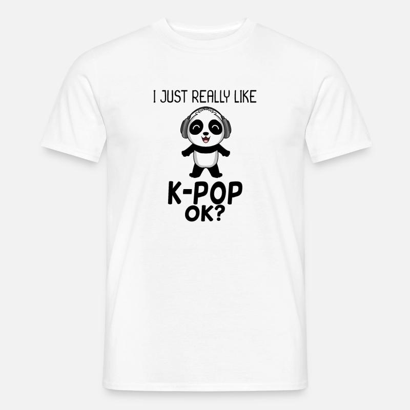 k Pop Spruch Panda - Männer T-Shirt - Weiß