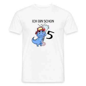 5 Jahre alt - 5. Geburtstag mit Tier Motiv - Männer T-Shirt - Weiß - Vorne - AI Model Male 178 dark (178cm)