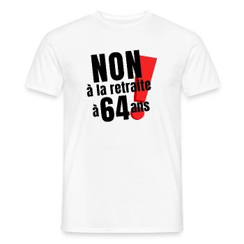 réforme des retraites, retraité, retraitée - T-shirt homme - blanc - Devant - AI Model Male 178 dark (178cm)