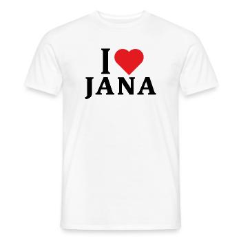 t-shirt J’aime Jana idée cadeau t-shirt - T-shirt homme - blanc - Devant - AI Model Male 178 dark (178cm)