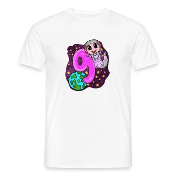 9th Birthday - 9 Years Astronaut Girl Gift - Men's T-Shirt - white - Front - AI Model Male 178 dark (178cm)