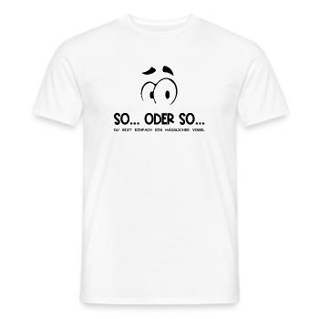 So...Oder So: Hässlicher Vogel - Schwarz - Männer T-Shirt - Weiß - Vorne - AI Model Male 178 dark (178cm)