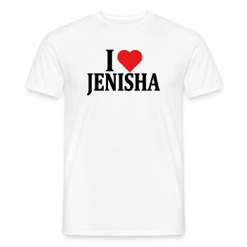t-shirt I love Jenisha t-shirt gift idea - Men's T-Shirt - white - Front - AI Model Male 178 dark (178cm)