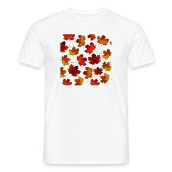 beliebte blättermuster, Herbstliches motiv blätter - Männer T-Shirt - Weiß - Vorne - AI Model Male 178 dark (178cm)