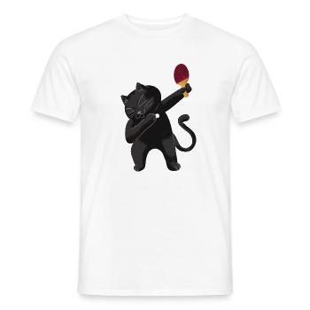 Table Tennis Katze Pingpong Outfit Cat Tischtennis - T-shirt homme - blanc - Devant - AI Model Male 178 dark (178cm)