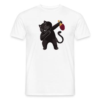 Table Tennis Katze Pingpong Outfit Cat Tischtennis - T-shirt homme - blanc - Devant - AI Model Male 178 dark (178cm)