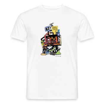 Tv totem black by Cinodrago - T-shirt homme - blanc - Devant - AI Model Male 178 dark (178cm)