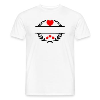 Laurel wreath for nameplate heart - Men's T-Shirt - white - Front - AI Model Male 178 dark (178cm)