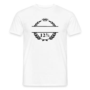 Bannière de nom Lauwerkrans avec le numéro 12 moitié - T-shirt homme - blanc - Devant - AI Model Male 178 dark (178cm)