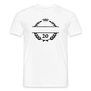 Lauwerkrans name banner with number 20 - Men's T-Shirt - white - Front - AI Model Male 178 dark (178cm)