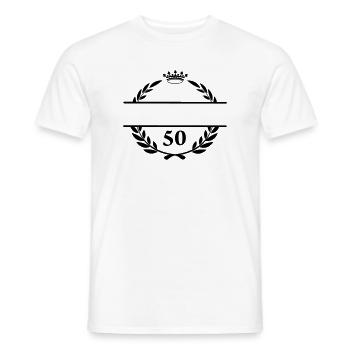 Lauwerkrans name banner with number 50 - Men's T-Shirt - white - Front - AI Model Male 178 dark (178cm)