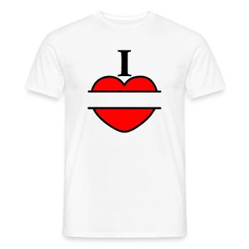 J’aime le logo avec une barre transparente entre les deux - T-shirt homme - blanc - Devant - AI Model Male 178 dark (178cm)