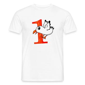 1 year old - School enrollment - Seagull motif - Winner - Men's T-Shirt - white - Front - AI Model Male 178 dark (178cm)