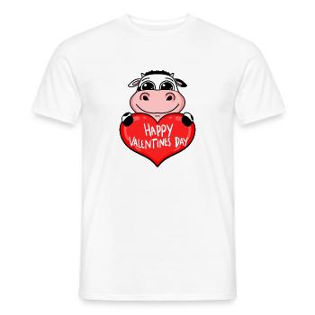 Valentinstag Herz Kuh - Männer T-Shirt - Weiß - Vorne - AI Model Male 178 dark (178cm)