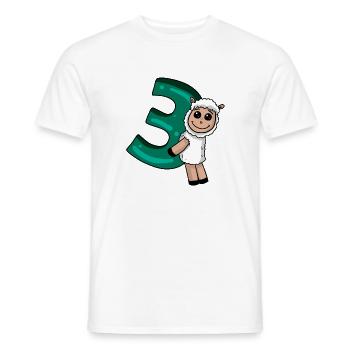3 Jahre alt - 3. Geburtstag mit Tier Motiv - Männer T-Shirt - Weiß - Vorne - AI Model Male 178 dark (178cm)