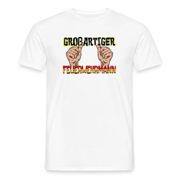 Lebensretter Feuerwehr Statement Feuerwehrmann - Männer T-Shirt - Weiß - Vorne - AI Model Male 178 dark (178cm)