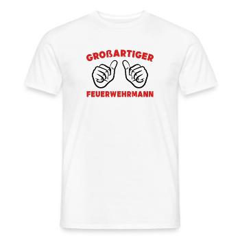 Feuerwehrmann Statement Feuerwehr Lebensretter - Männer T-Shirt - Weiß - Vorne - AI Model Male 178 dark (178cm)
