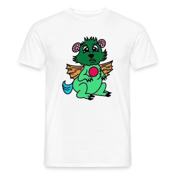 Grüner Drachenfreund mit Flügeln - Männer T-Shirt - Weiß - Vorne - AI Model Male 178 dark (178cm)