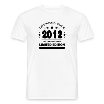 Year of construction 2012 Saying - Men's T-Shirt - white - Front - AI Model Male 178 dark (178cm)