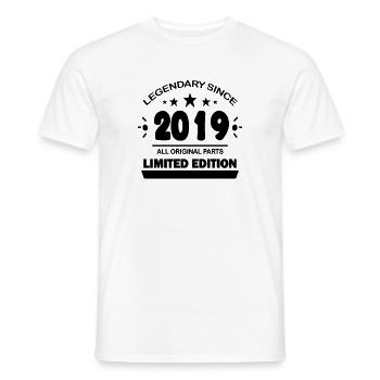 2019 - Year 2019 - Year of construction 2019 Spruch - Men's T-Shirt - white - Front - AI Model Male 178 dark (178cm)